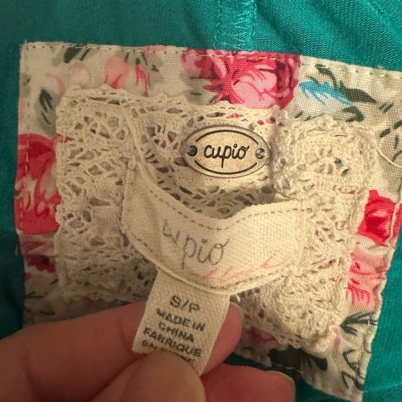 Cupio kelly green elbow sleeve cotton dress- size small - Picture 5 of 5